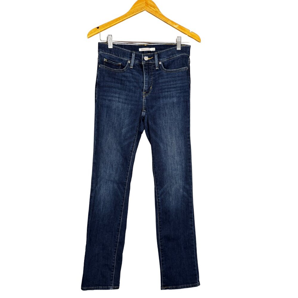 Levi’s 314 Shaping Straight Jeans Womens 27 Dark Wash Mid Rise Slim Straight
